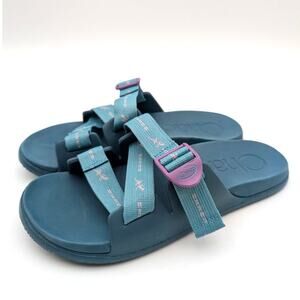 Chaco Chillos Platform Slide Sandal Open Toe Women's Blue Size US10 EU41